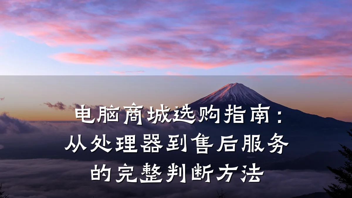 电脑商城选购指南：从处理器到售后服务的完整判断方法