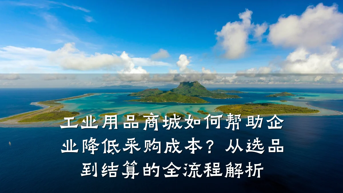 工业用品商城如何帮助企业降低采购成本？从选品到结算的全流程解析