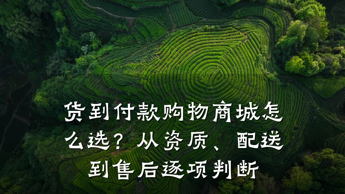 货到付款购物商城怎么选?从资质、配送到售后逐项判断