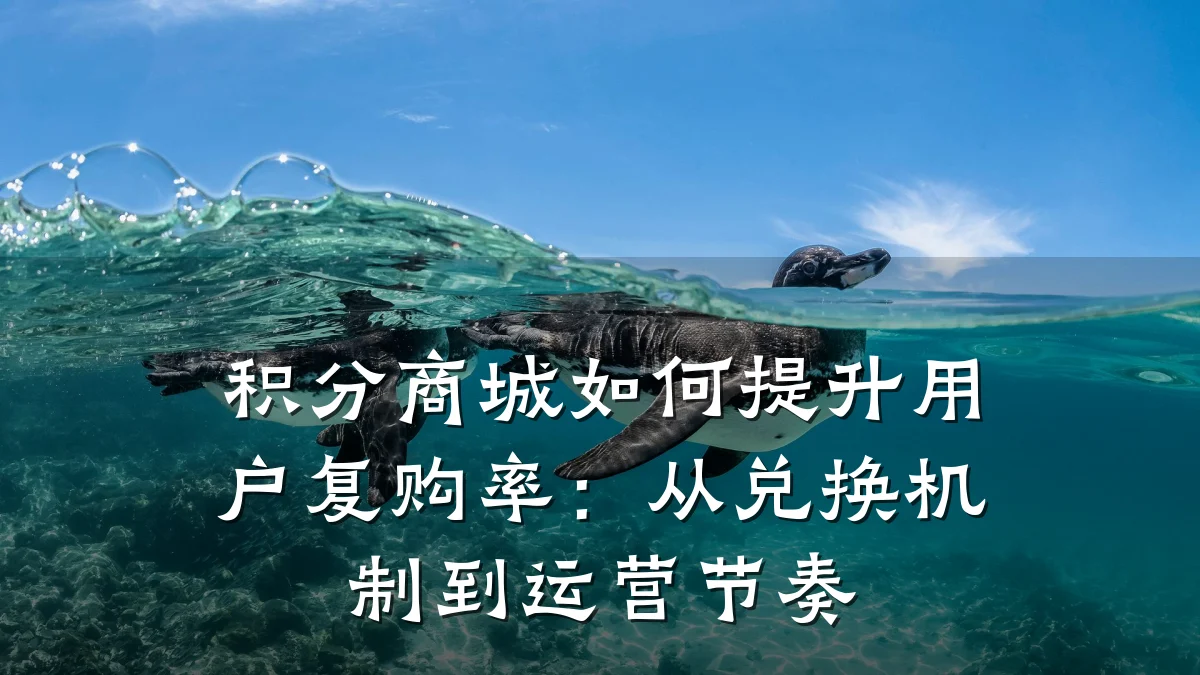 积分商城如何提升用户复购率:从兑换机制到运营节奏