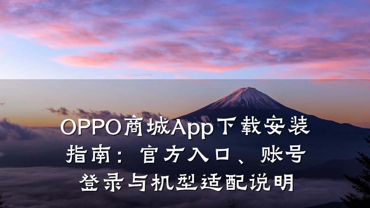 OPPO商城App下载安装指南:官方入口、账号登录与机型适配说明