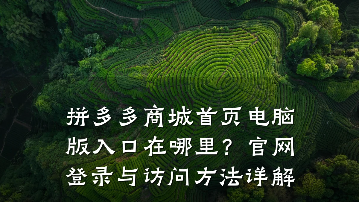 拼多多商城首页电脑版入口在哪里?官网登录与访问方法详解