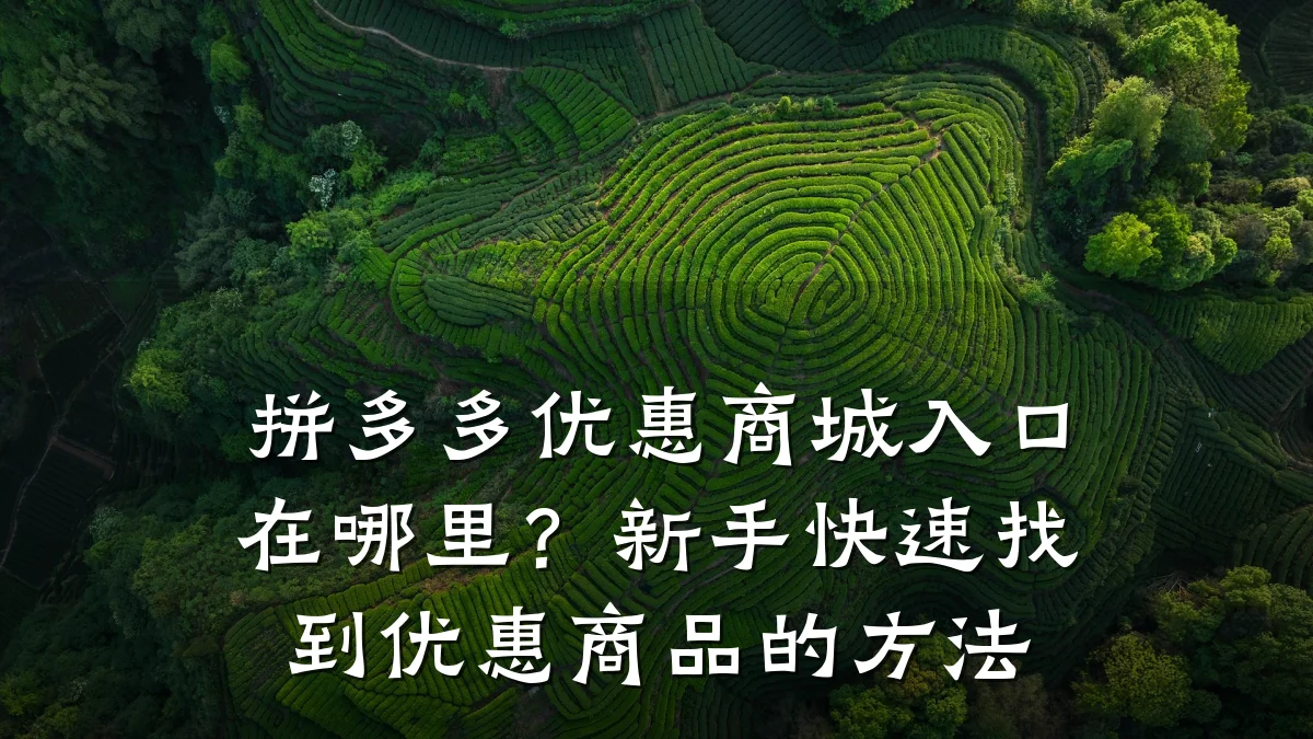 拼多多优惠商城入口在哪里？新手快速找到优惠商品的方法