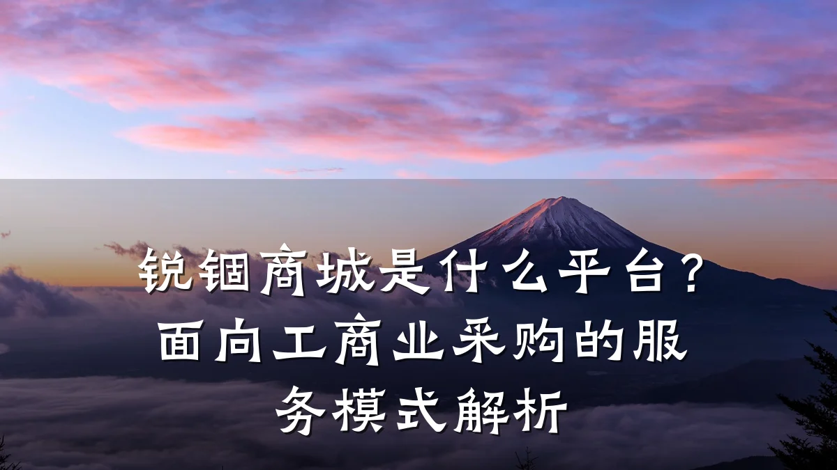 锐锢商城是什么平台?面向工商业采购的服务模式解析