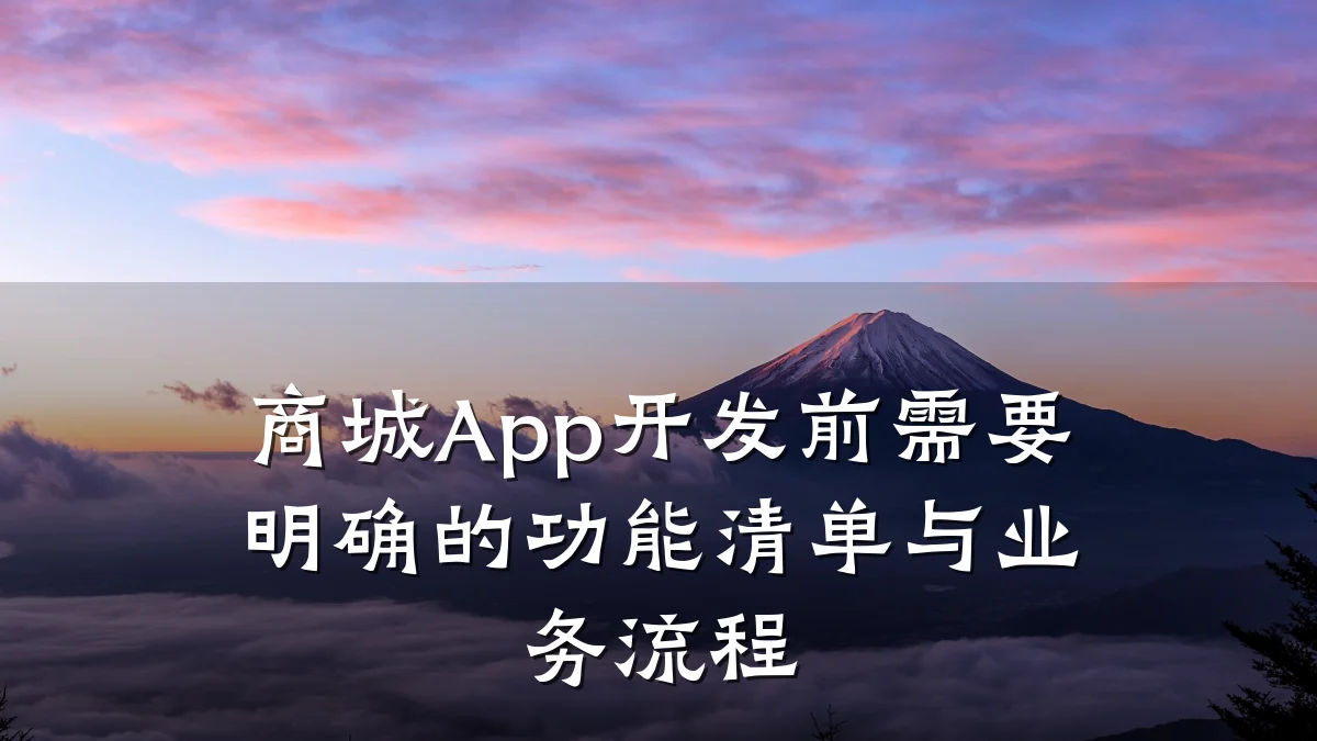 商城App开发前需要明确的功能清单与业务流程