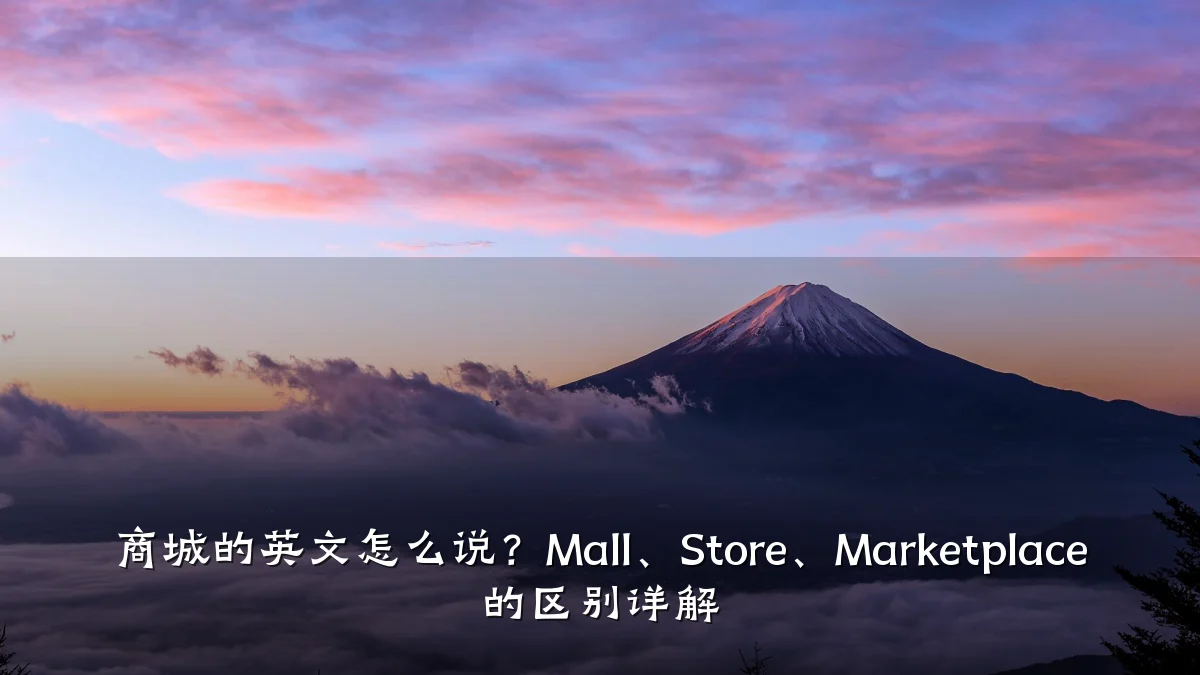 商城的英文怎么说？Mall、Store、Marketplace 的区别详解