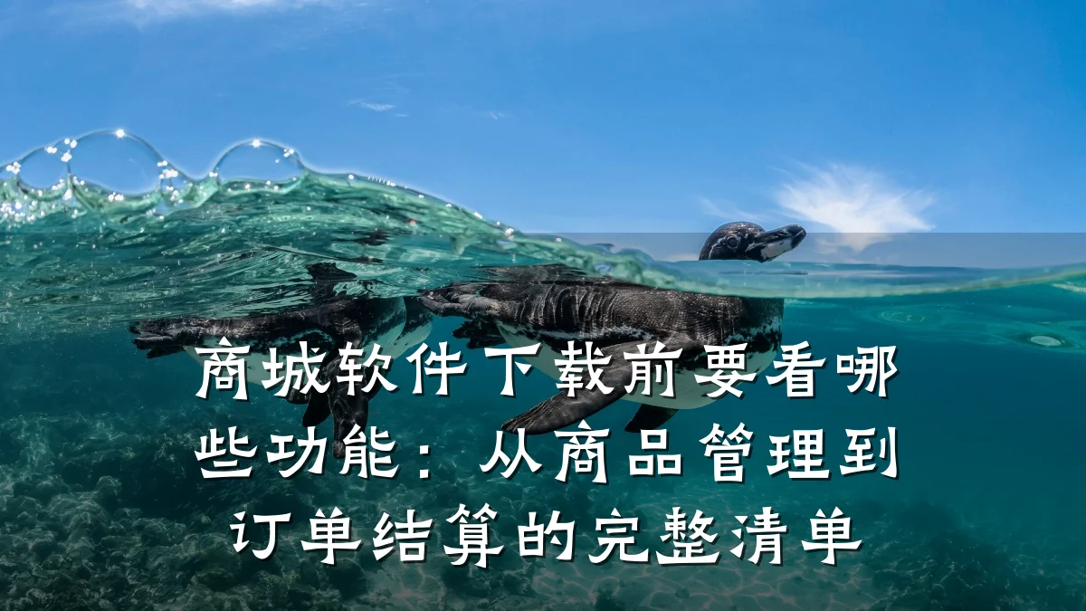 商城软件下载前要看哪些功能：从商品管理到订单结算的完整清单