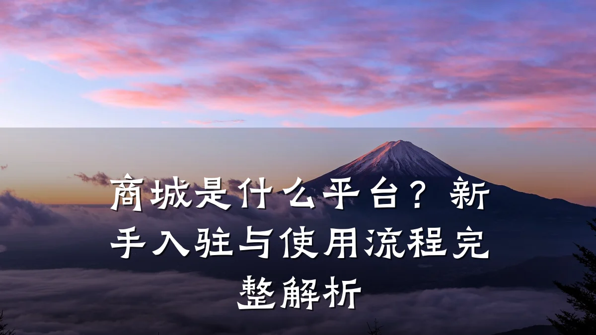 商城是什么平台?新手入驻与使用流程完整解析