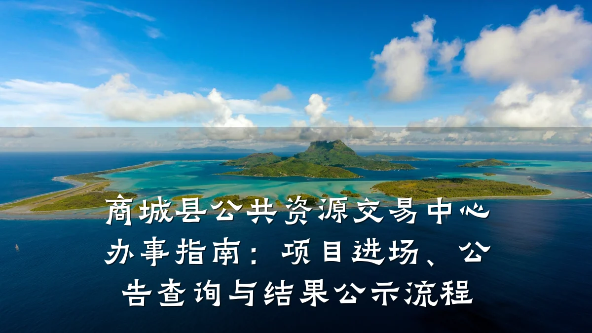 商城县公共资源交易中心办事指南：项目进场、公告查询与结果公示流程