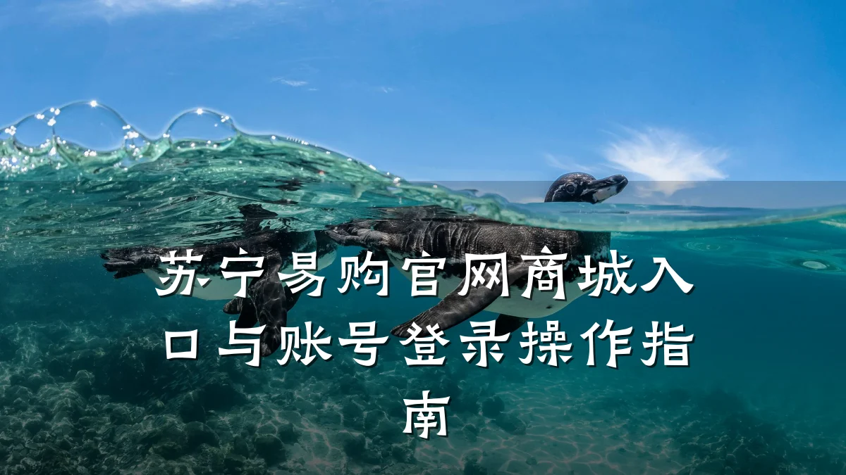 苏宁易购官网商城入口与账号登录操作指南