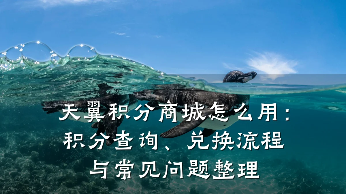天翼积分商城怎么用：积分查询、兑换流程与常见问题整理
