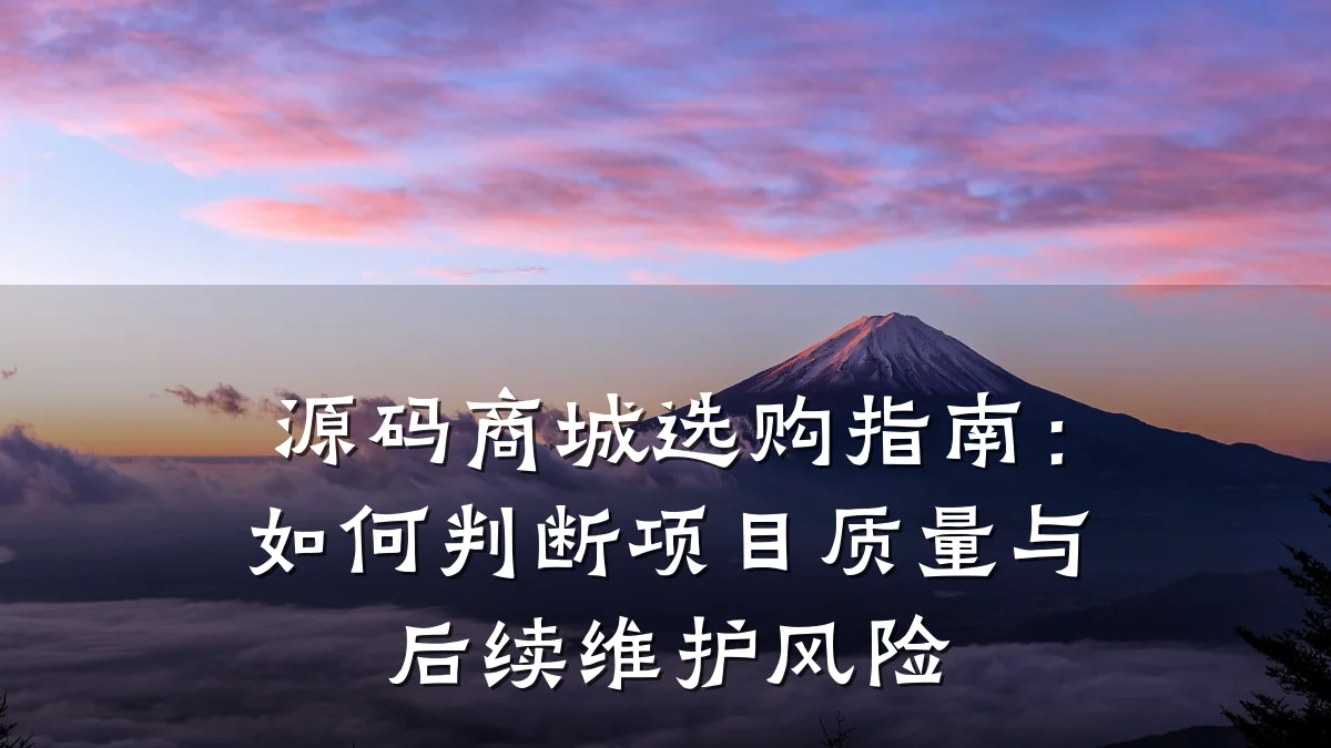 源码商城选购指南：如何判断项目质量与后续维护风险