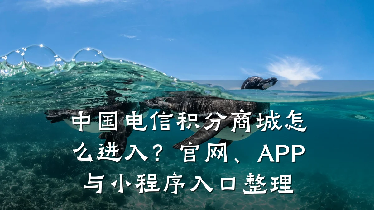 中国电信积分商城怎么进入?官网、APP与小程序入口整理