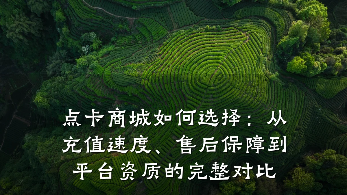 点卡商城如何选择：从充值速度、售后保障到平台资质的完整对比