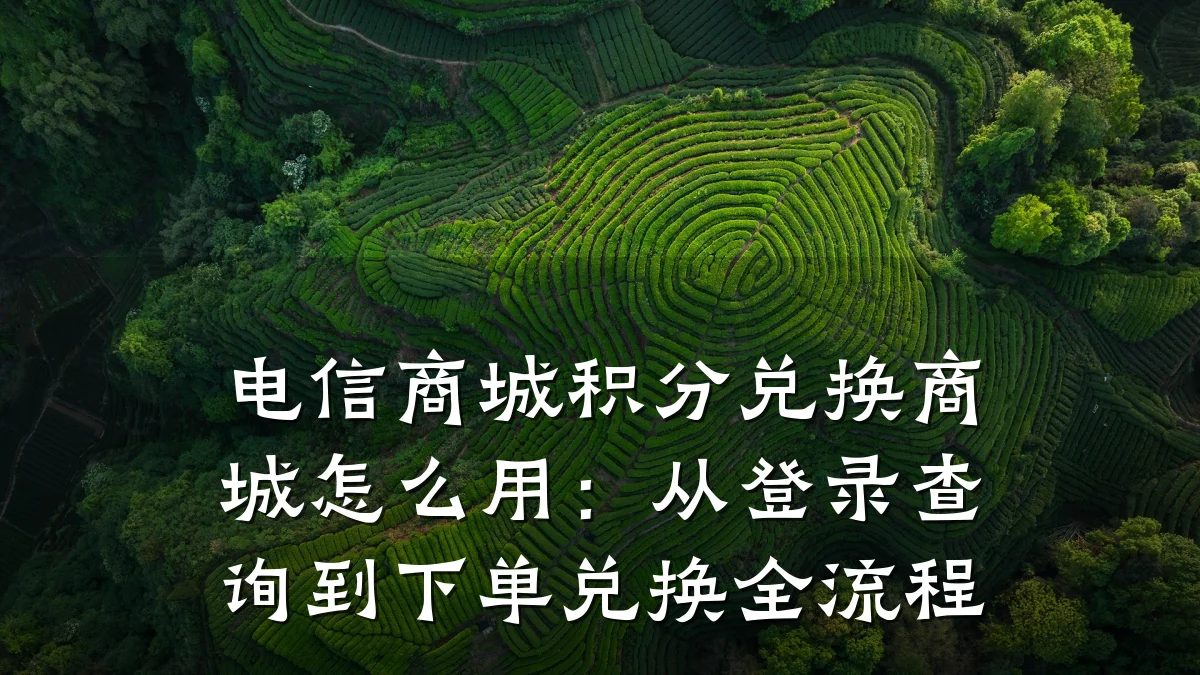 电信商城积分兑换商城怎么用：从登录查询到下单兑换全流程