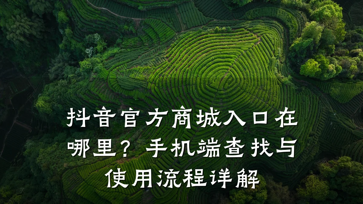 抖音官方商城入口在哪里？手机端查找与使用流程详解
