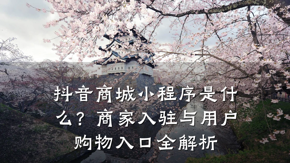 抖音商城小程序是什么？商家入驻与用户购物入口全解析