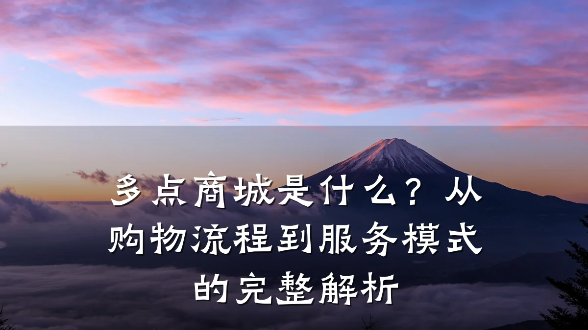 多点商城是什么?从购物流程到服务模式的完整解析