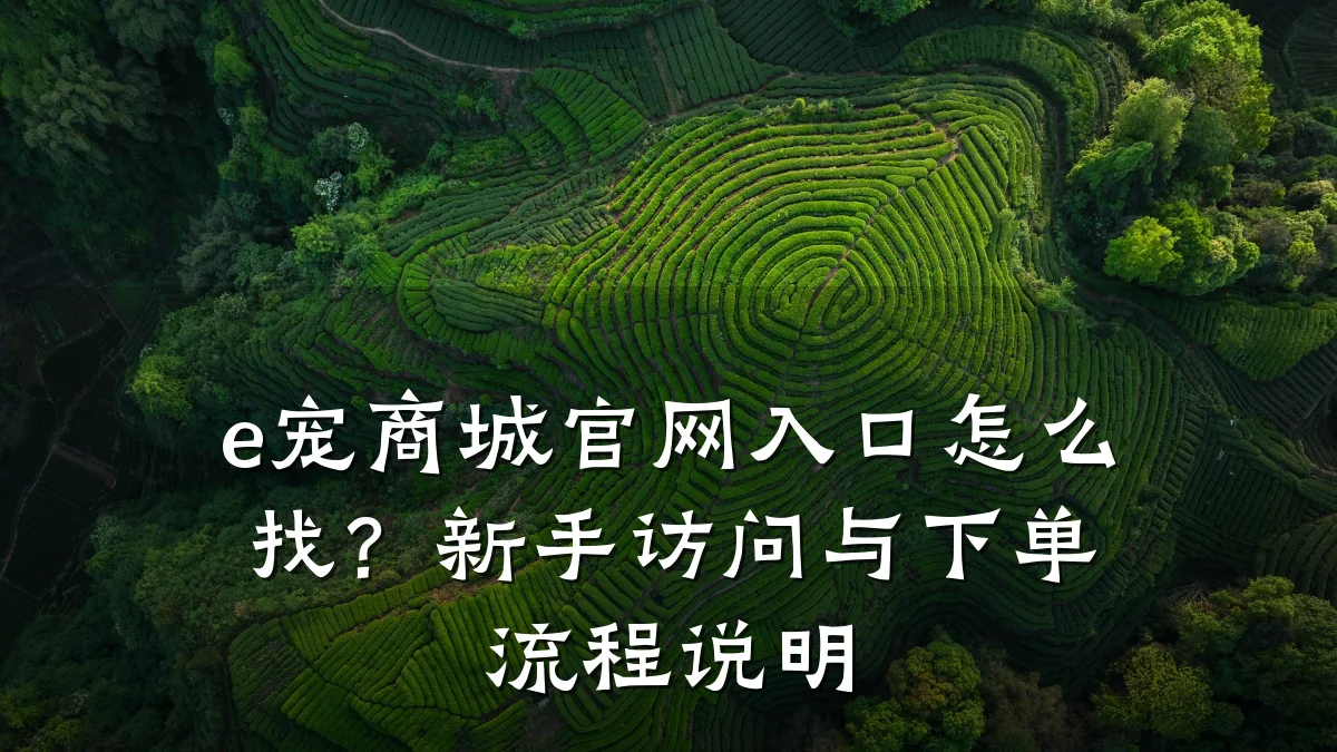 e宠商城官网入口怎么找?新手访问与下单流程说明