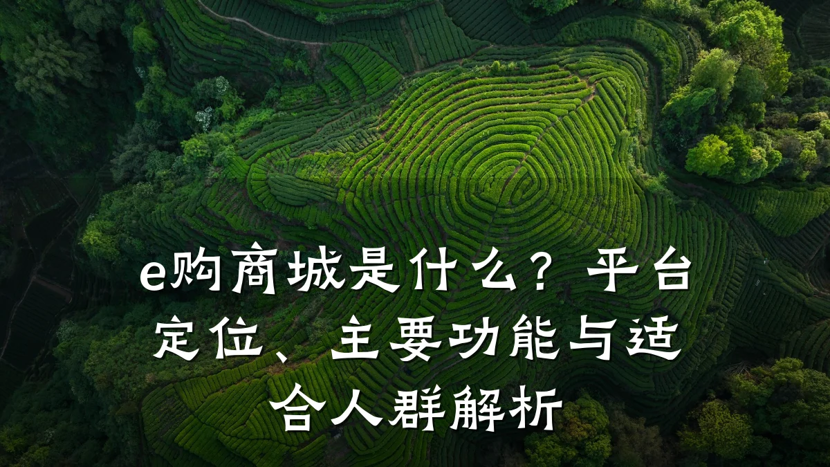 e购商城是什么？平台定位、主要功能与适合人群解析
