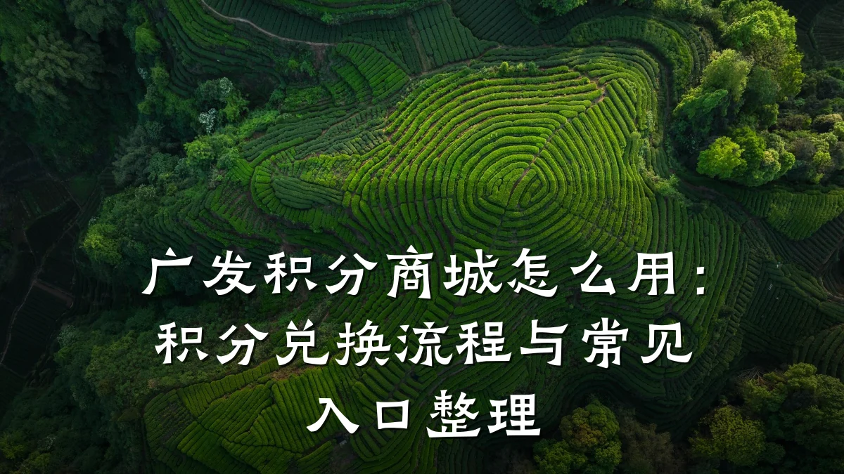 广发积分商城怎么用：积分兑换流程与常见入口整理