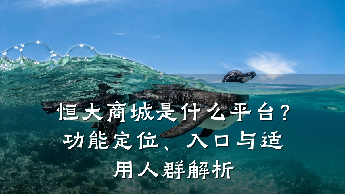 恒大商城是什么平台?功能定位、入口与适用人群解析