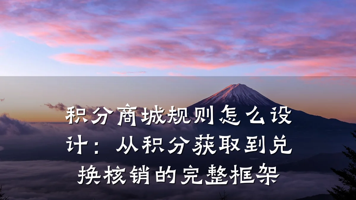积分商城规则怎么设计:从积分获取到兑换核销的完整框架