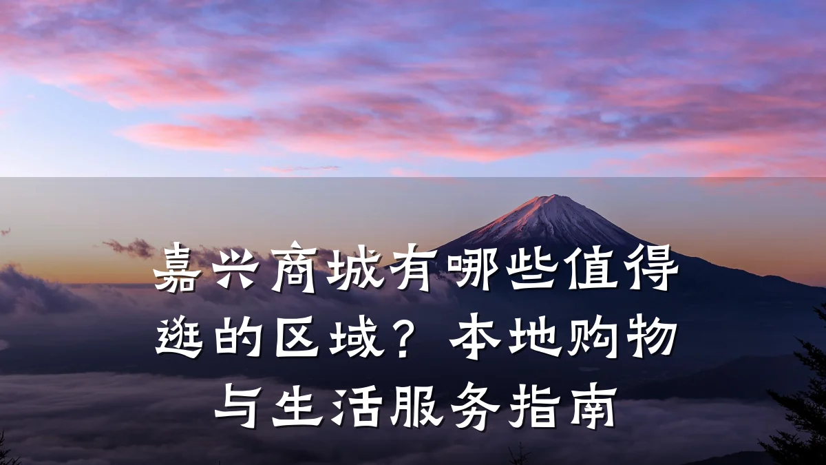 嘉兴商城有哪些值得逛的区域?本地购物与生活服务指南