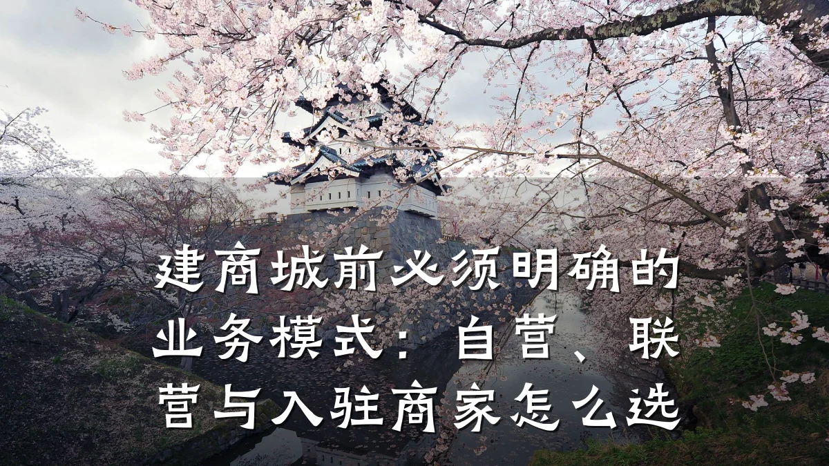建商城前必须明确的业务模式:自营、联营与入驻商家怎么选