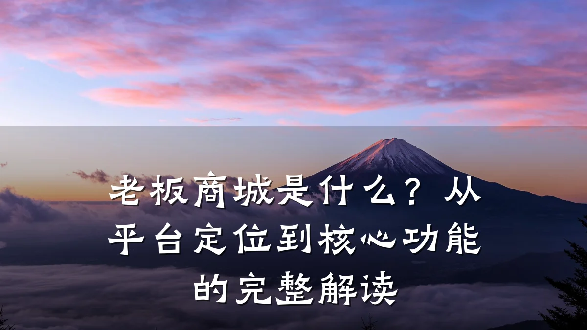 老板商城是什么？从平台定位到核心功能的完整解读