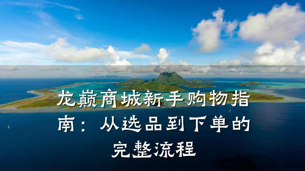 龙巅商城新手购物指南：从选品到下单的完整流程