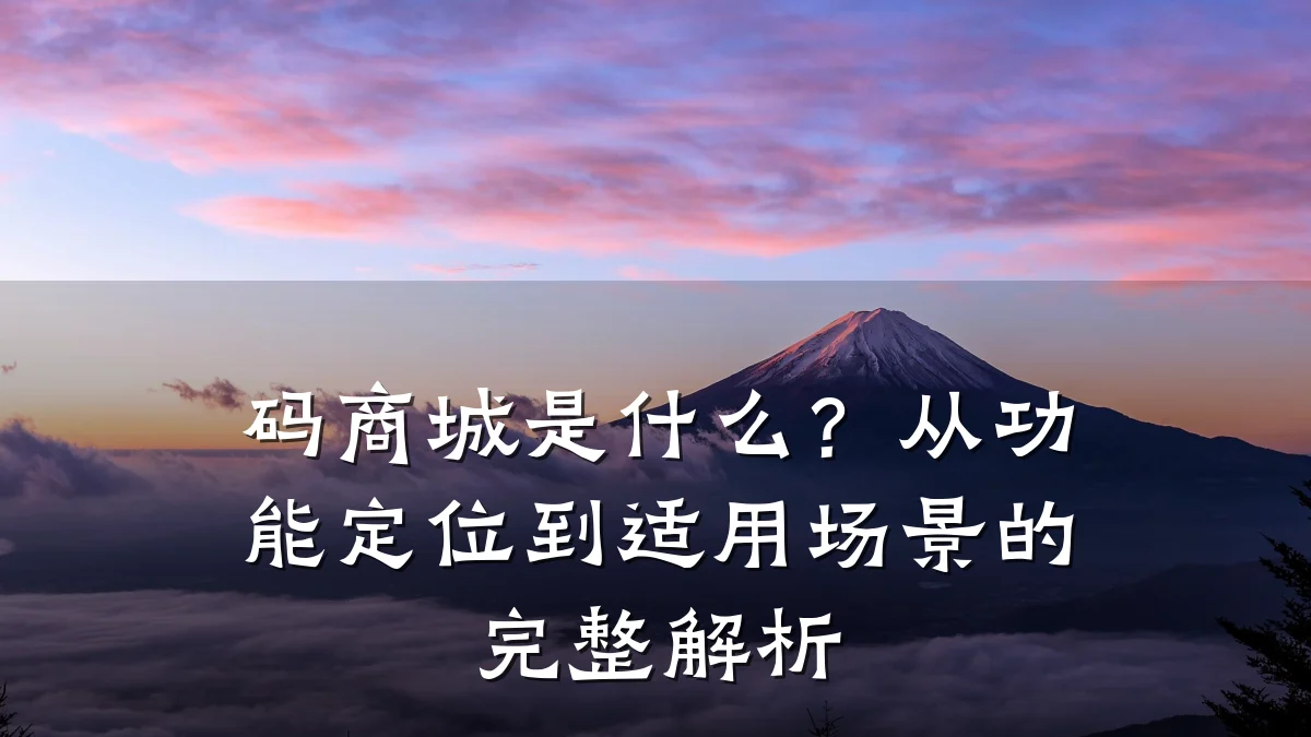 码商城是什么?从功能定位到适用场景的完整解析