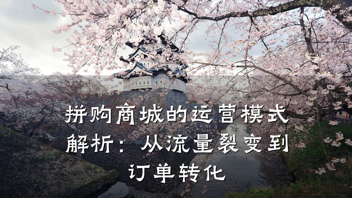拼购商城的运营模式解析：从流量裂变到订单转化