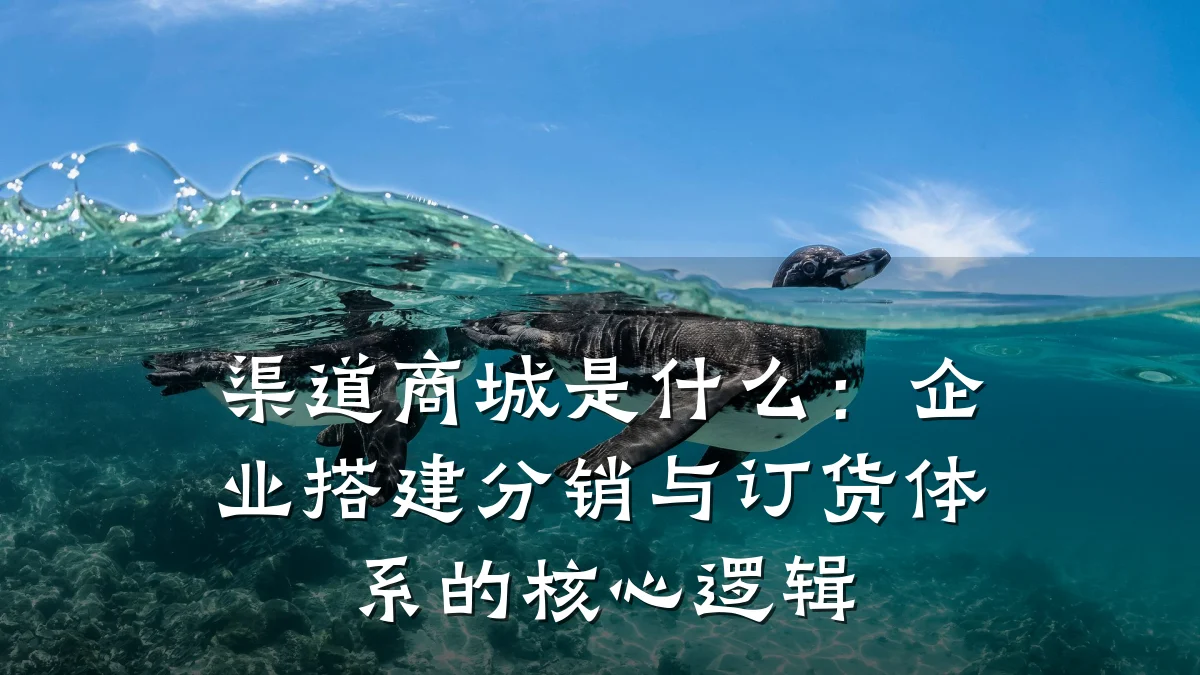 渠道商城是什么:企业搭建分销与订货体系的核心逻辑
