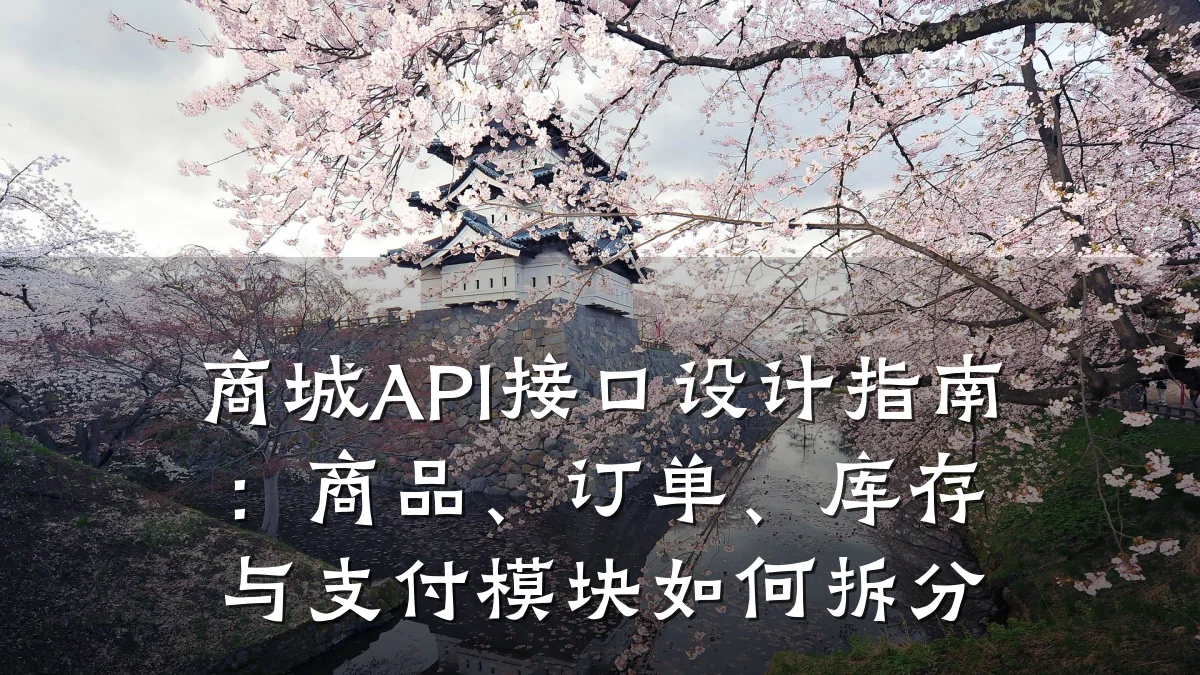 商城API接口设计指南：商品、订单、库存与支付模块如何拆分