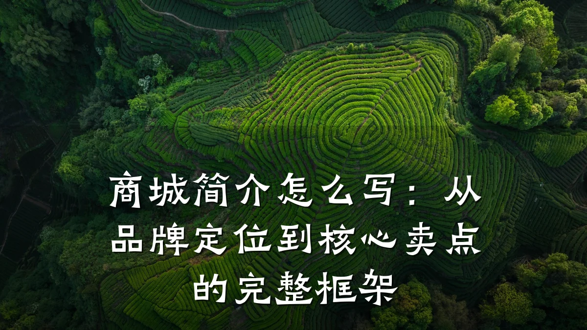 商城简介怎么写：从品牌定位到核心卖点的完整框架