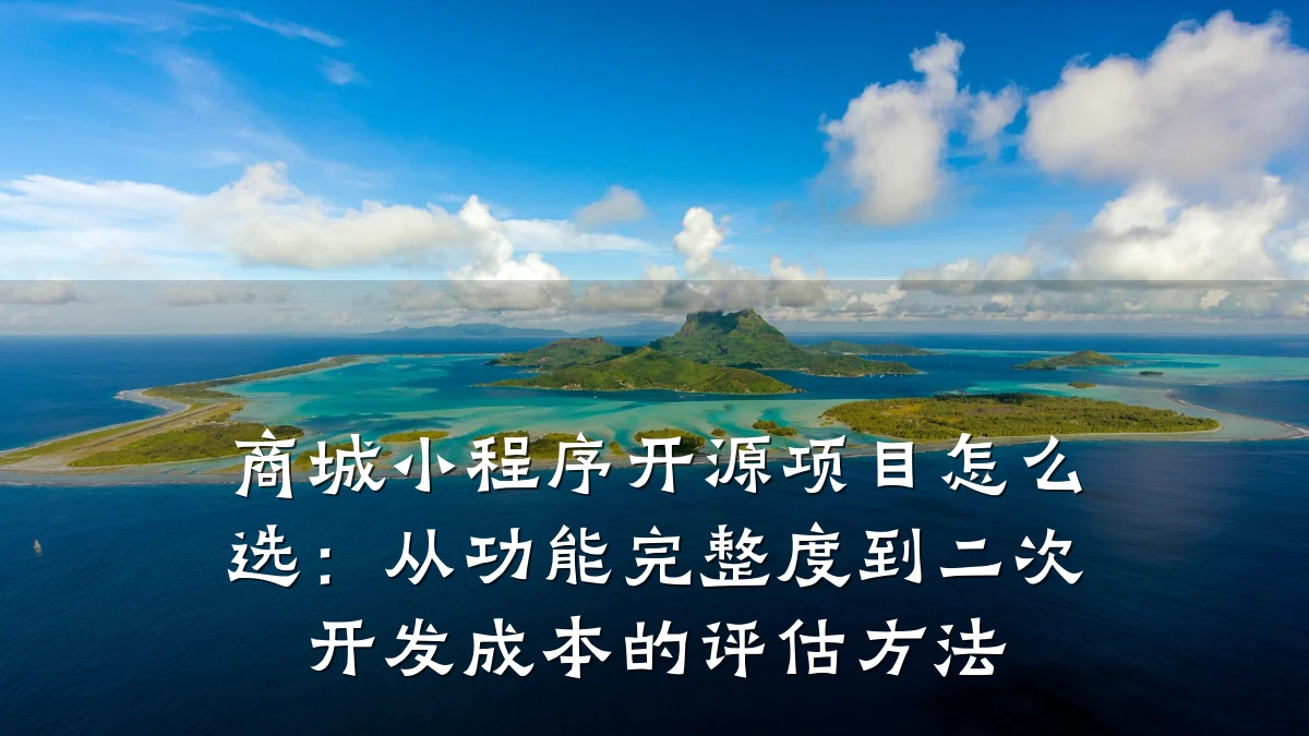 商城小程序开源项目怎么选：从功能完整度到二次开发成本的评估方法