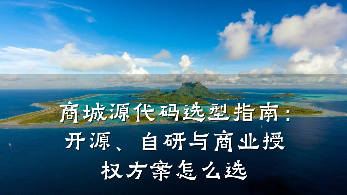商城源代码选型指南:开源、自研与商业授权方案怎么选