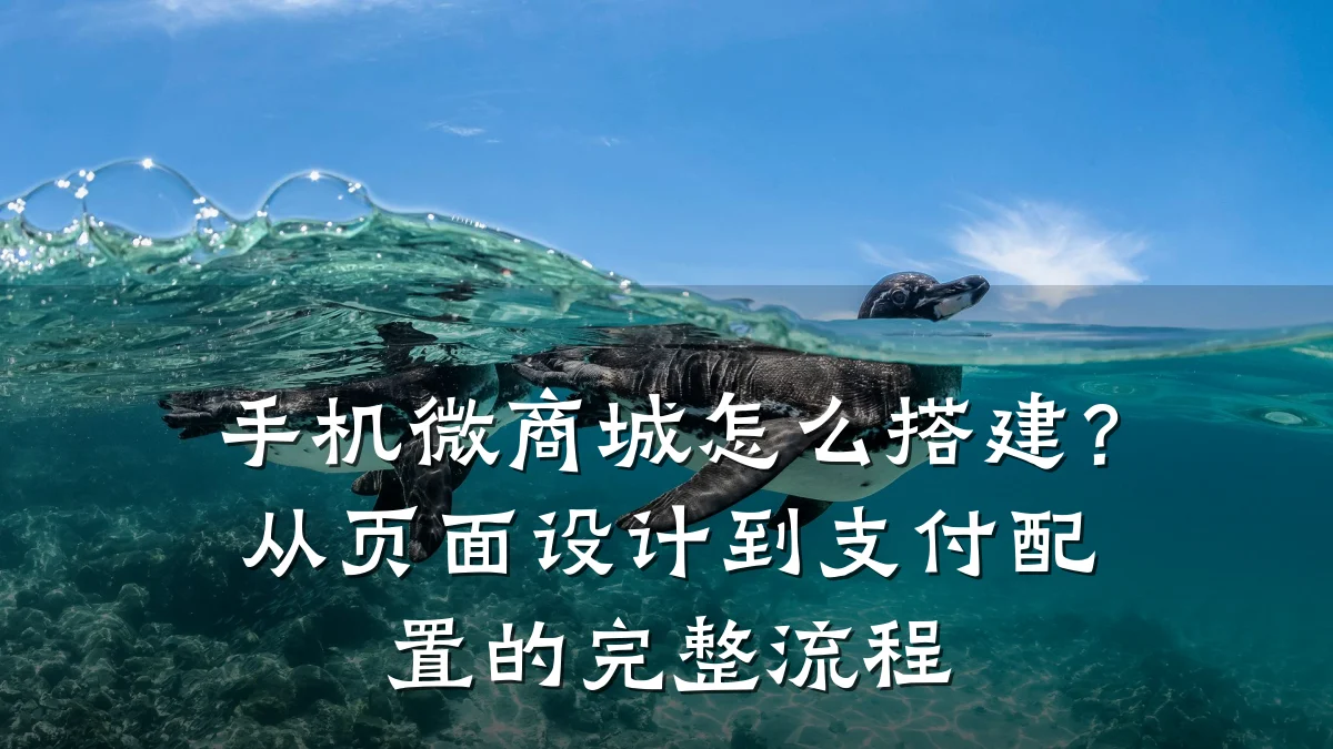 手机微商城怎么搭建？从页面设计到支付配置的完整流程