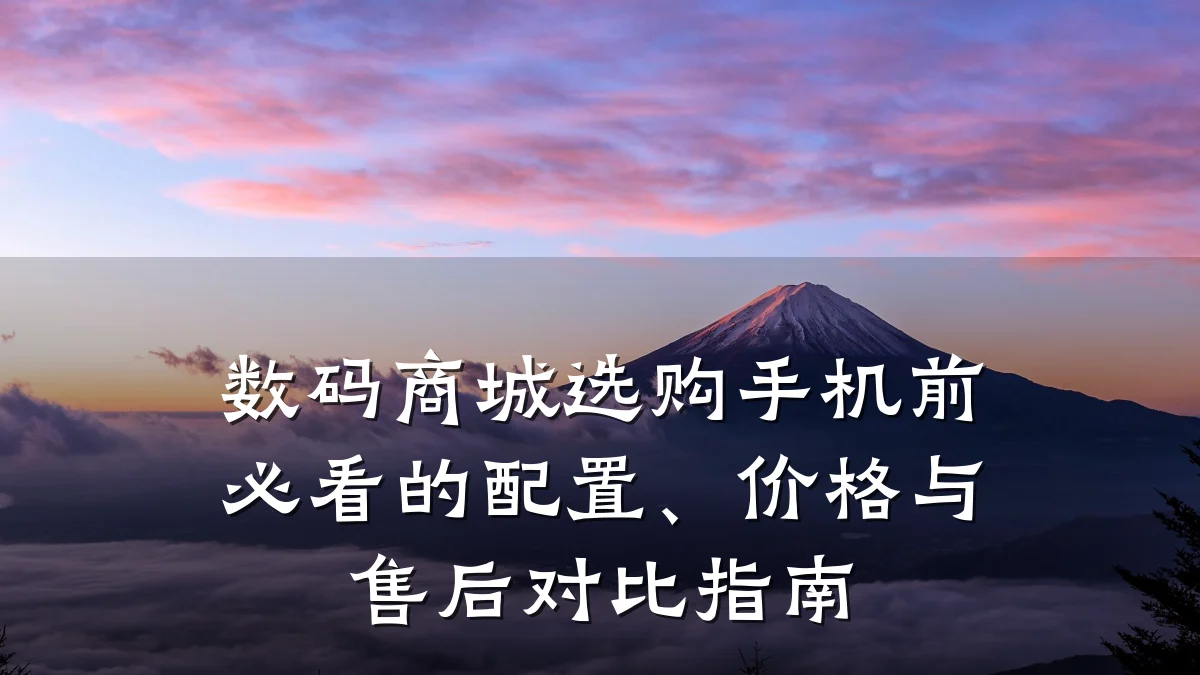 数码商城选购手机前必看的配置、价格与售后对比指南