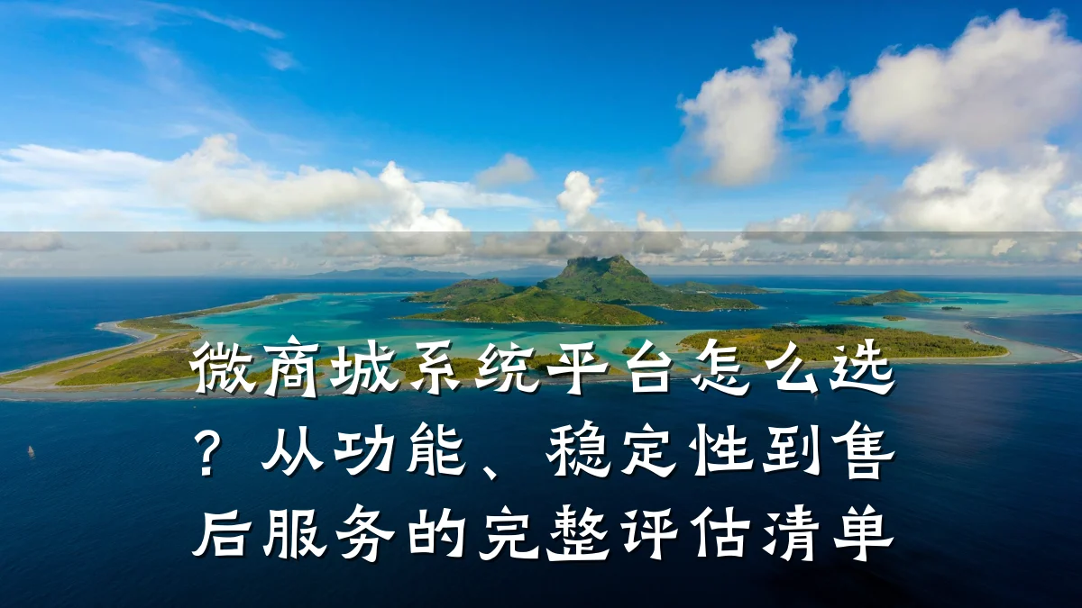 微商城系统平台怎么选?从功能、稳定性到售后服务的完整评估清单