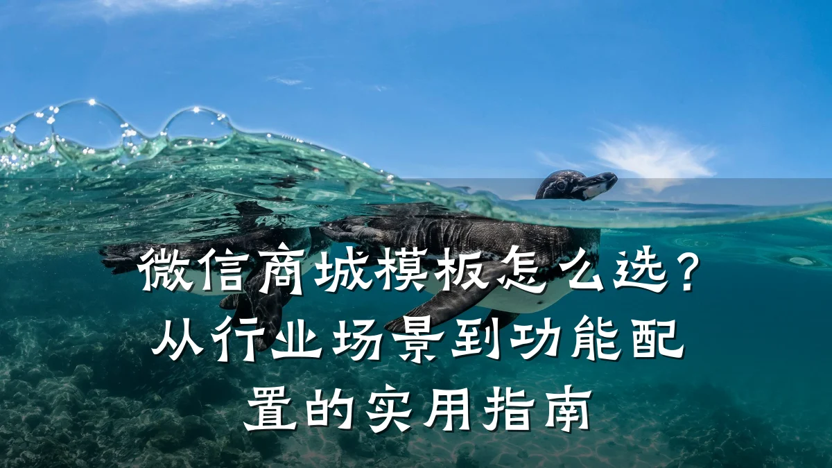 微信商城模板怎么选？从行业场景到功能配置的实用指南