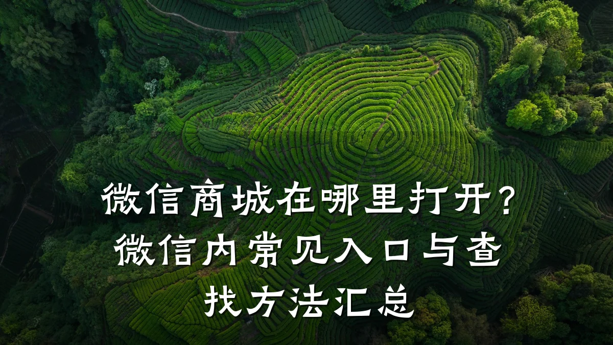 微信商城在哪里打开?微信内常见入口与查找方法汇总