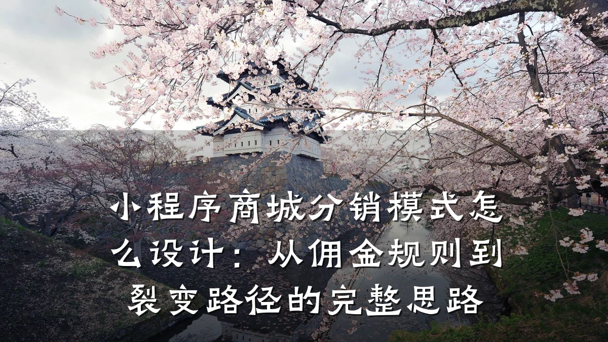 小程序商城分销模式怎么设计：从佣金规则到裂变路径的完整思路