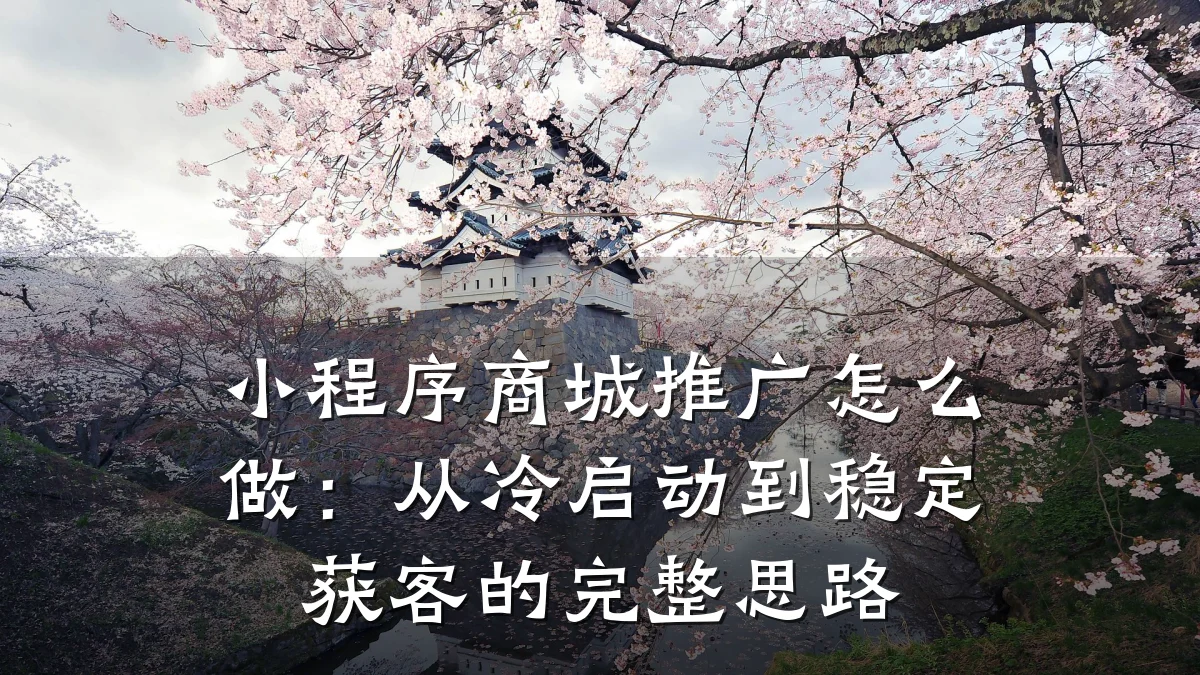 小程序商城推广怎么做：从冷启动到稳定获客的完整思路