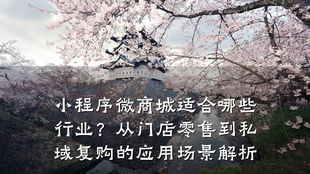 小程序微商城适合哪些行业?从门店零售到私域复购的应用场景解析