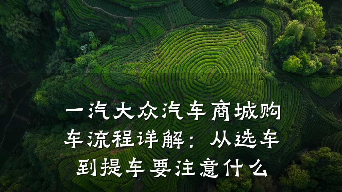一汽大众汽车商城购车流程详解：从选车到提车要注意什么