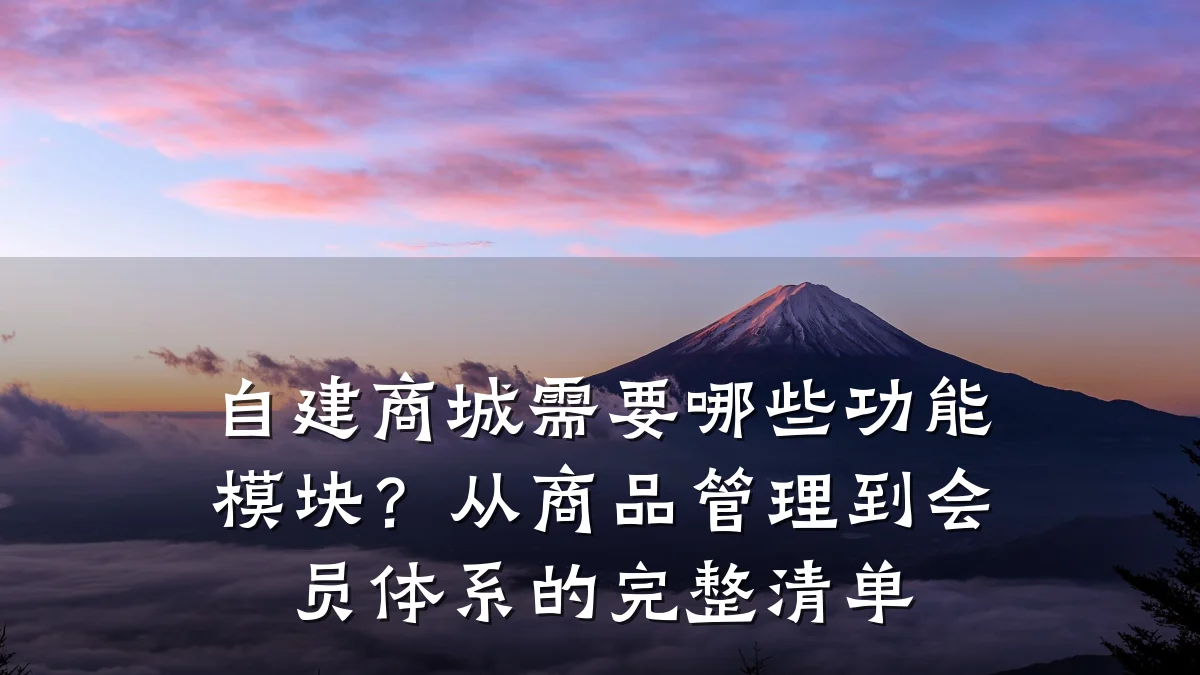 自建商城需要哪些功能模块?从商品管理到会员体系的完整清单