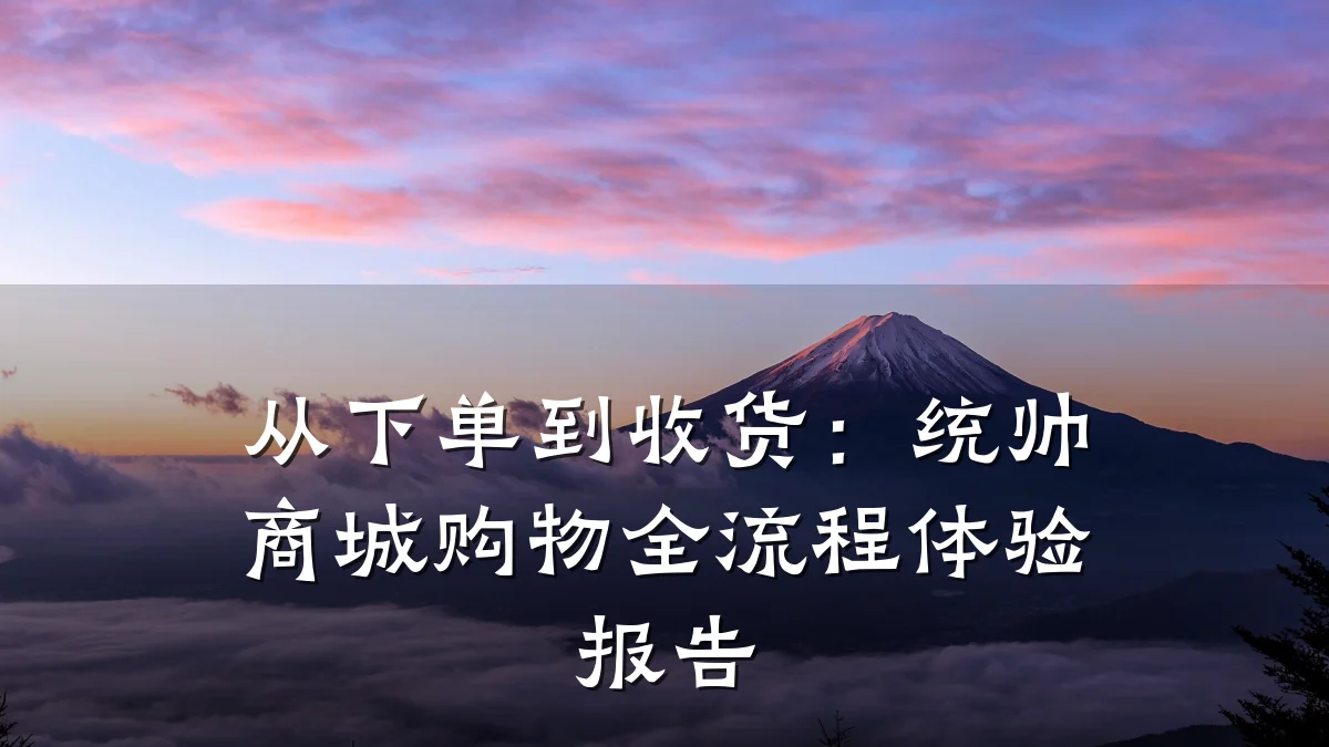 从下单到收货：统帅商城购物全流程体验报告