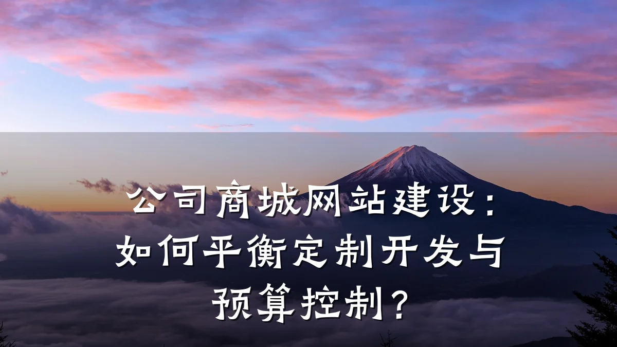 公司商城网站建设:如何平衡定制开发与预算控制?